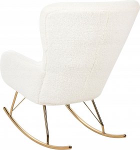 Beliani Fotel bujany boucle biały ze złotym ANASET 4