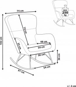 Beliani Fotel bujany boucle biały ze złotym ANASET 9