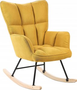 Beliani Fotel bujany żółty OULU 11