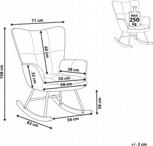 Beliani Fotel bujany żółty OULU 10
