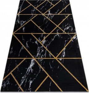 Dywany Łuszczów Dywan EMERALD ekskluzywny 2000 glamour, stylowy geometryczny, marmur czarny / złoty, 120x170 cm 1