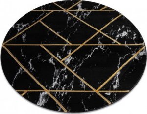 Dywany Łuszczów Dywan EMERALD ekskluzywny 2000 koło - glamour, stylowy marmur, geometryczny czarny / złoty, koło 120 cm 1