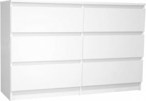 Elior Biała komoda z 6 szufladami 100 cm - Daxa 3X 1