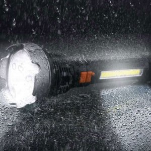 Latarka 4kom.pl Latarka taktyczna LED SOS COB 10W z 4 trybami świecenia do 500m czarno-szara 3