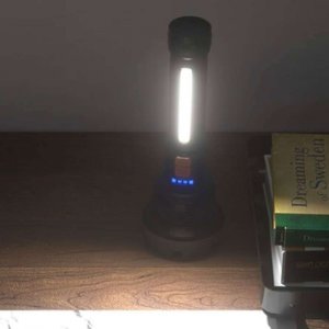 Latarka 4kom.pl Latarka taktyczna LED SOS COB 10W z 4 trybami świecenia do 500m czarno-szara 6