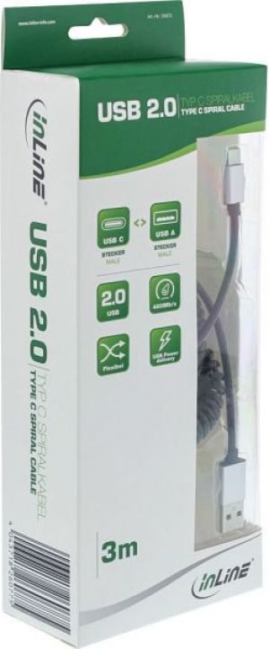 Kabel USB InLine USB C -> USB A (M/M) Czarny 3m (35873) 2