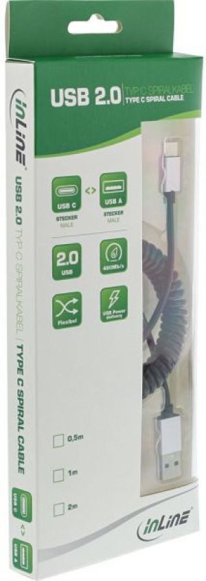 Kabel USB InLine USB-A - USB-C 1 m Czarny (35871) 2