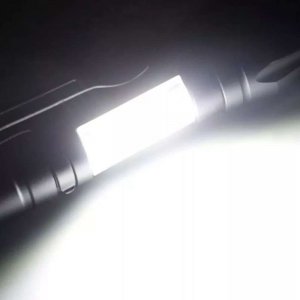 Latarka 4kom.pl Latarka taktycznia Mini światło klasyczne 9cm LED COB T6 z regulacją Zoom kieszonkowa czarna 8