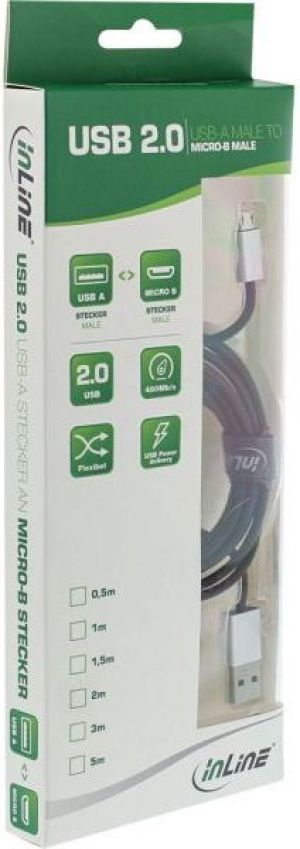 Kabel USB InLine USB-A - microUSB 2 m Czarny (31720I) 2