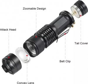 Latarka Latarka taktyczna zestaw 2 metalowych nimi latarek z zoom i akcesoriów Latarka taktyczna zestaw 2 metalowych nimi latarek z zoom i akcesoriów 6