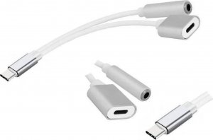 Adapter USB X Extreme Adapter USB-C - USB-C + minijack 3,5mm Extreme biało-srebrny 3