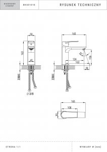 Bateria umywalkowa Hagendsen&Smith (M) jednootworowa Czarny matowy 2