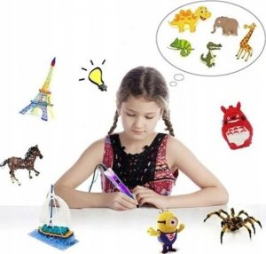 Długopis 3D XMaster PEN 2 + Wkłady Zestaw Fioletowy 4