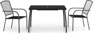 vidaXL 3-częściowy zestaw mebli ogrodowych, antracytowy, stal 2