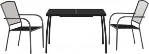 vidaXL 3-częściowy zestaw mebli ogrodowych, antracytowy, stal 3