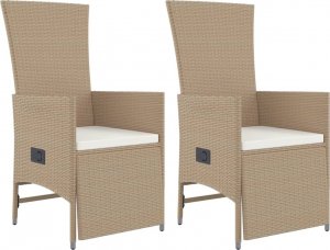 vidaXL 3-cz. zestaw mebli ogrodowych z poduszkami, beżowy, polirattan 4