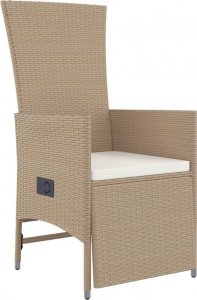 vidaXL 3-cz. zestaw mebli ogrodowych z poduszkami, beżowy, polirattan 5