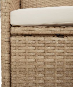 vidaXL 3-cz. zestaw mebli ogrodowych z poduszkami, beżowy, polirattan 7