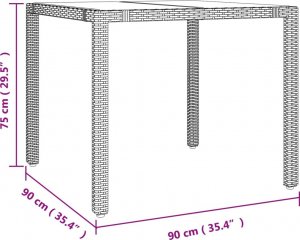 vidaXL 3-cz. zestaw mebli ogrodowych z poduszkami, beżowy, polirattan 10
