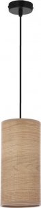 Lampa wisząca Candellux Ballo lampa wisząca czarny 1x60 e27 abażur orzechowy 1