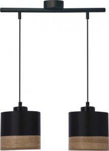 Lampa wisząca Candellux Porto lampa wisząca czarny 2x60w e27 abażur czarny+brązowy 1