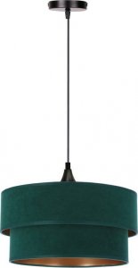 Lampa wisząca Candellux Scopello lampa wisząca czarny 1x60 e27 abażur duo 35+30 velur but.zieleń\złoto 1