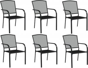 vidaXL 7-częściowy zestaw mebli ogrodowych, antracytowy, stal 4