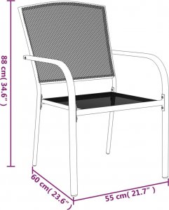 vidaXL 7-częściowy zestaw mebli ogrodowych, antracytowy, stal 9