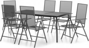 vidaXL 7-częściowy zestaw mebli ogrodowych, antracytowy, stal 2