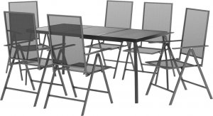 vidaXL 7-częściowy zestaw mebli ogrodowych, antracytowy, stal 3
