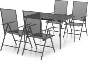 vidaXL 5-częściowy zestaw mebli ogrodowych, antracytowy, stal 2