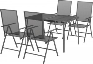 vidaXL 5-częściowy zestaw mebli ogrodowych, antracytowy, stal 3