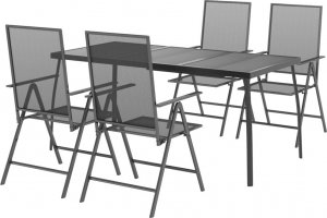 vidaXL 5-częściowy zestaw mebli ogrodowych, antracytowy, stal 3