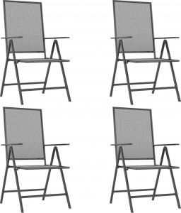 vidaXL 5-częściowy zestaw mebli ogrodowych, antracytowy, stal 4