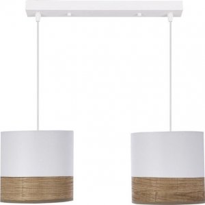 Lampa wisząca Candellux Bianco lampa wisząca biały 2x40w e27 abażur biały+orzechowy 1