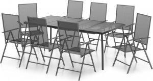 vidaXL 9-częściowy zestaw mebli ogrodowych, antracytowy, stal 2