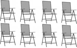 vidaXL 9-częściowy zestaw mebli ogrodowych, antracytowy, stal 4