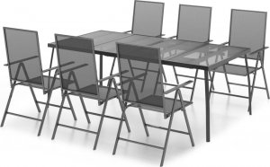 vidaXL 7-częściowy zestaw mebli ogrodowych, antracytowy, stal 2