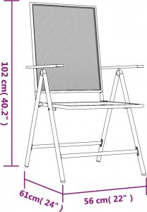 vidaXL 7-częściowy zestaw mebli ogrodowych, antracytowy, stal 10