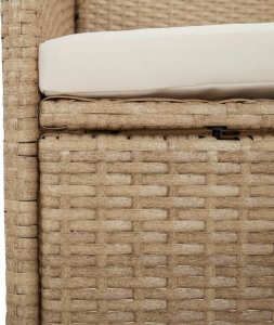 vidaXL 9-cz. zestaw mebli ogrodowych z poduszkami, beżowy, polirattan 7