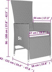 vidaXL 9-cz. zestaw mebli ogrodowych z poduszkami, beżowy, polirattan 9