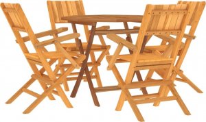 vidaXL 5-częściowy zestaw mebli ogrodowych, lite drewno tekowe 3