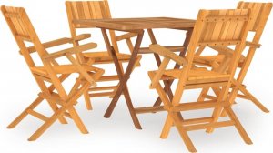 vidaXL 5-częściowy zestaw mebli ogrodowych, lite drewno tekowe 2