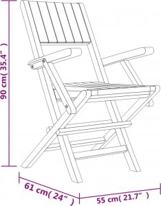 vidaXL 5-częściowy zestaw mebli ogrodowych, lite drewno tekowe 10