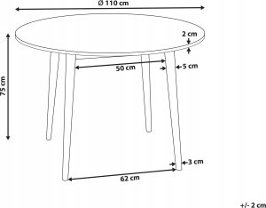 Beliani Stół do jadalni okrągły ⌀ 110 cm jasne drewno RADAN 3