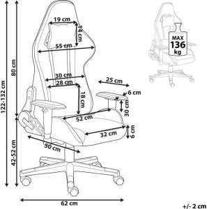 Fotel Beliani Krzesło biurowe regulowane jasnoszare WARRIOR 14