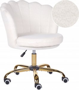 Krzesło biurowe Beliani Krzesło biurowe regulowane boucle białe MONTICELLO II 2