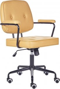 Krzesło biurowe Beliani Krzesło biurowe regulowane ekoskóra żółte PAWNEE Lumarko! 1