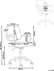 Krzesło biurowe Beliani Krzesło biurowe regulowane ekoskóra pomarańczowe PAWNEE 7