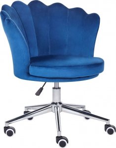 Krzesło biurowe Beliani Krzesło biurowe regulowane welurowe niebieskie MONTICELLO 2